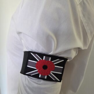 Poppy Black Union Jack Removable Velcro Arm Bands Remembrance Day