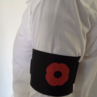 Large Poppy Black Velcro Arm Bands Remembrance Day